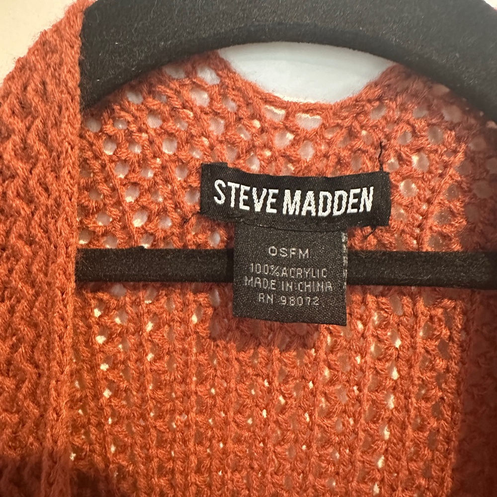 Rust Open Front Knit Cardigan - Picture 4 of 4